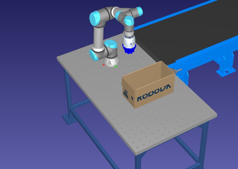 Pose previa a dejar botella en RoboDK